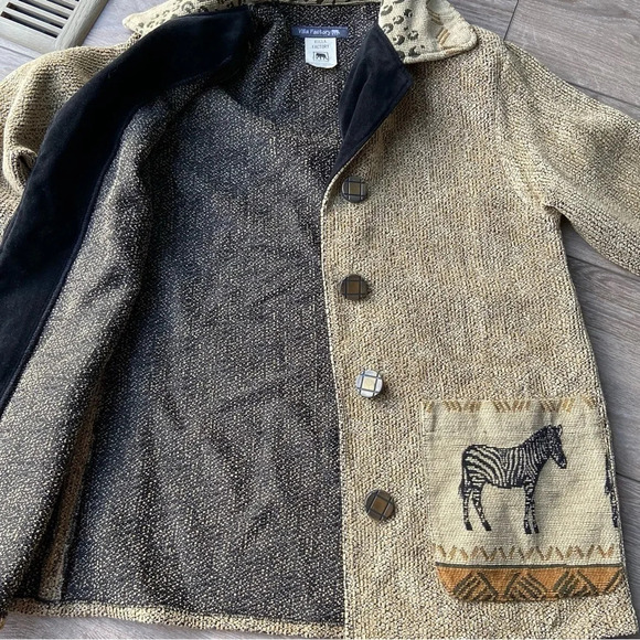 Vintage  Villa Factory Western Zebra Print Woven Tapestry Jacket - Picture 10 of 16